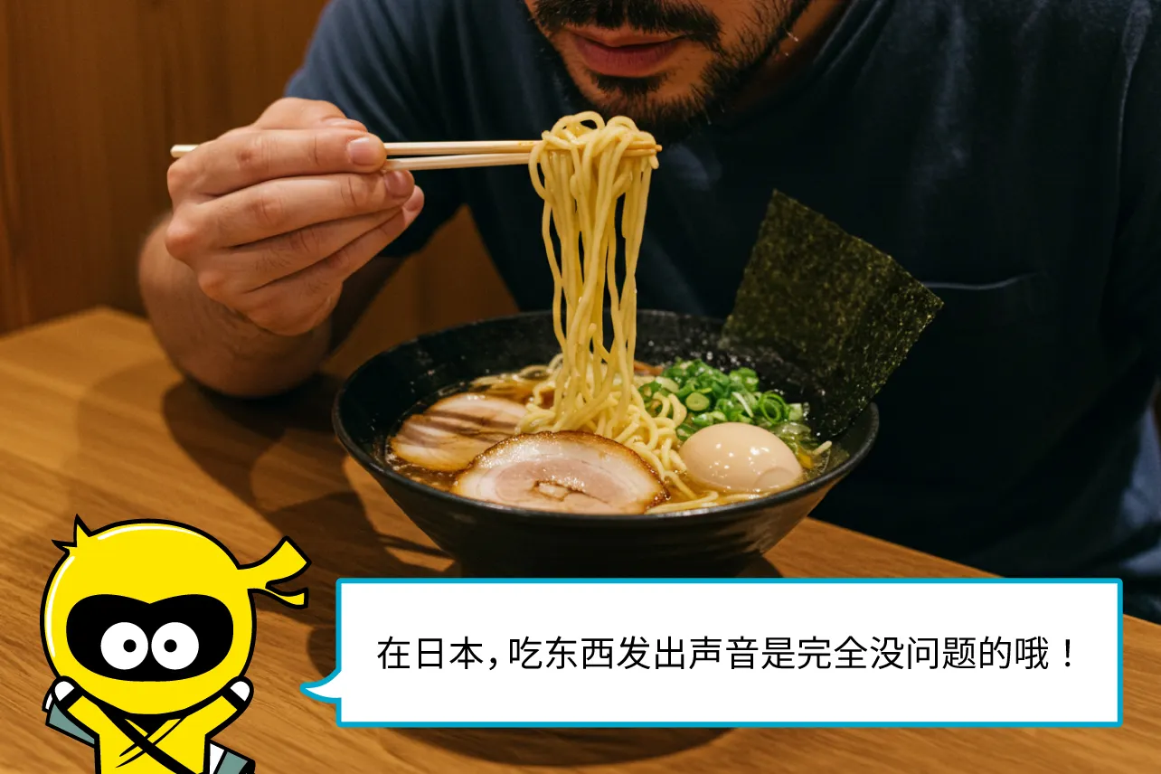 在日本,吃东西发出声音是完全没问题的哦!