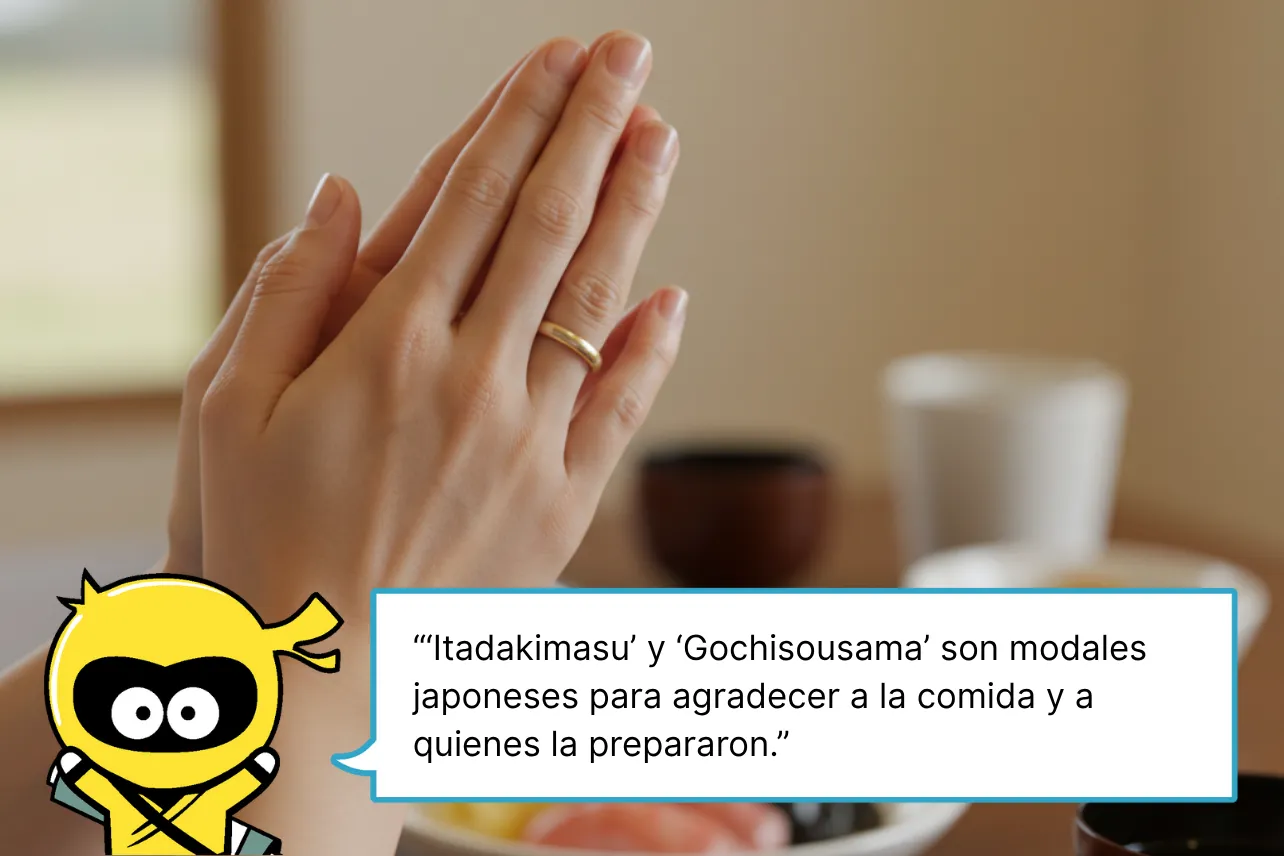 'Itadakimasu' y 'Gochisousama' son modales japoneses para agradecer a la comida y a quienes la prepararon.