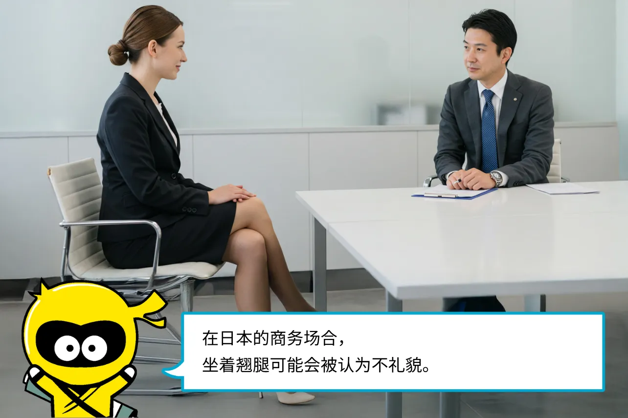 在日本的商务场合,坐着翅腿可能会被认为不礼貌。